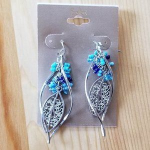 Silver Beaded Earrings  NWT